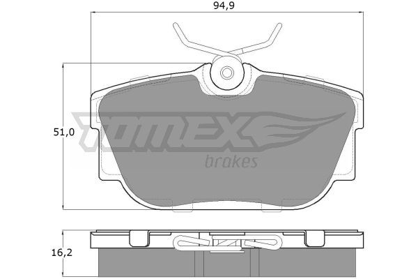 TOMEX BRAKES Комплект тормозных колодок, дисковый тормоз TX 13-90